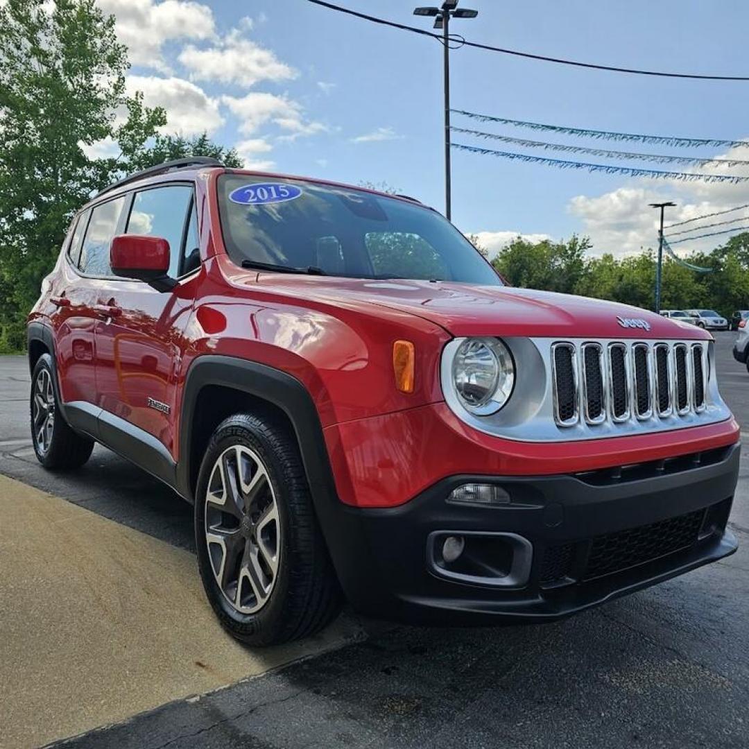 2015 RED JEEP RENEGADE LATITUDE Latitude (ZACCJABT1FP) with an 2.4L I-4 engine, 9 speed AT transmission, located at 502 South Main Street, Columbia City, IN, 46725, (260) 244-4645, 41.151382, -85.490578 - Photo#1