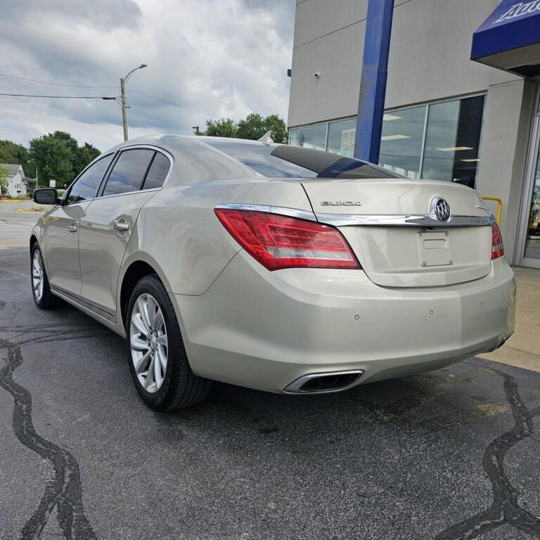 2014 GOLD BUICK LACROSSE (1G4GB5G31EF) with an 3.6L V-6 engine, 6 speed AT transmission, located at 502 South Main Street, Columbia City, IN, 46725, (260) 244-4645, 41.151382, -85.490578 - Photo#3