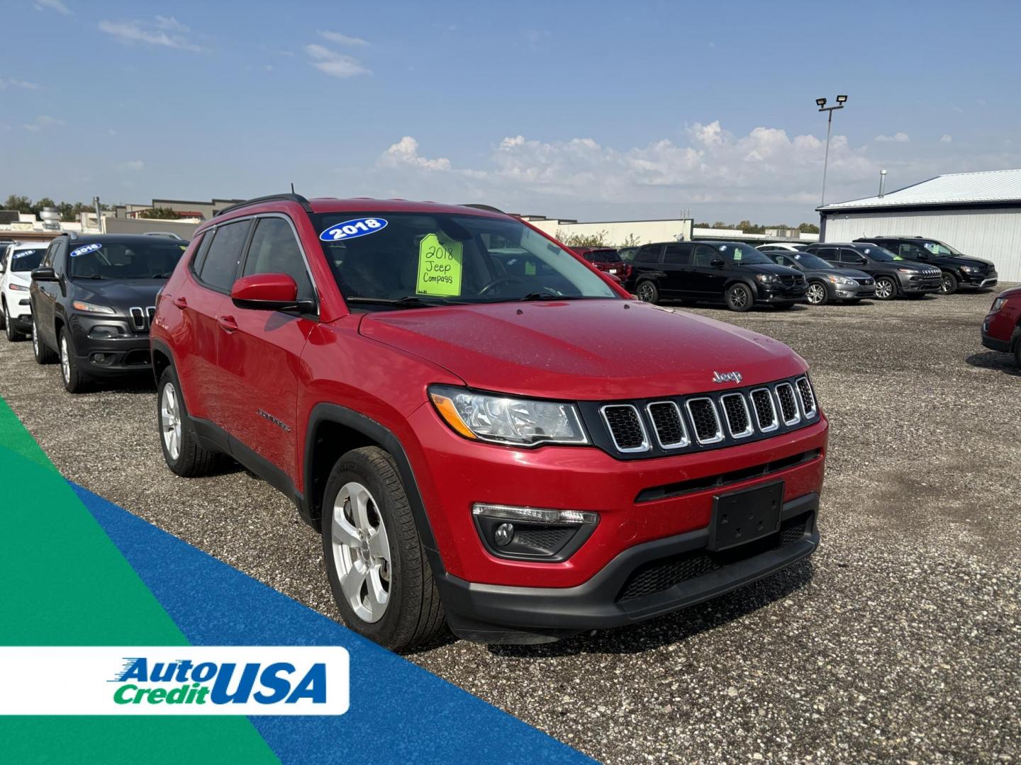 2018 RED JEEP COMPASS LATITUDE (3C4NJCBB6JT) with an Other engine, located at 15 Petro Dr, Warsaw, IN, 46582, (574) 306-0055, 41.273563, -85.857544 - 2018 JEEP COMPASS LATITUDE - Photo#0